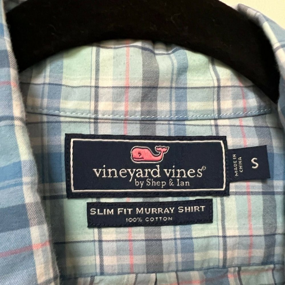Vineyard Vines Pine Island Plaid Slim Murray Shirt Long Sleeve Mens Size Small - Picture 5 of 11